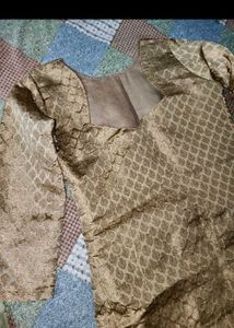 Elegant Golden Brocade Kurta