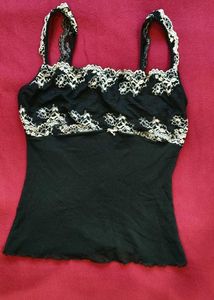 Black Lace Trim Cami Top