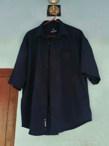 Men's Navy Short Sleeve Button-Up Shirt