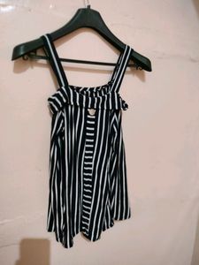 White And Blue Stripe Top