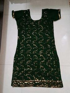 Green Embellished Garara Suit