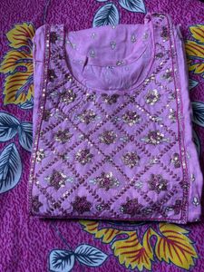 Beautiful Pink Sequined Kurta