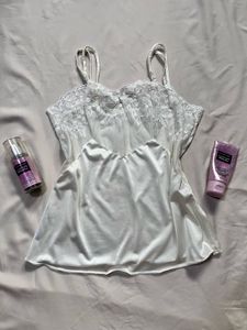 Vintage White Lace Trim Camisole
