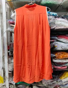 Sleeveless Orange Blouse