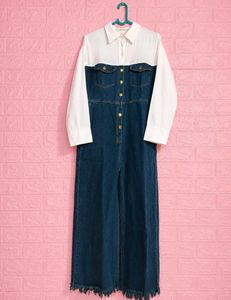 Denim and White Maxi Dress