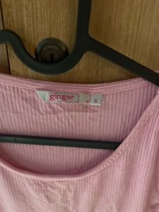 Cute Pink Ribbed Crop Top