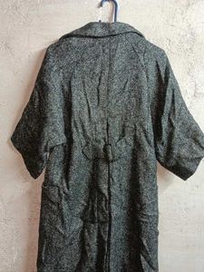 Stylish Gray Textured Coat Long