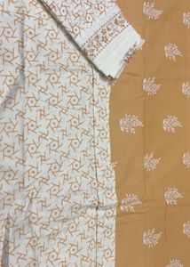 Three-piece unstitched ethnic set.