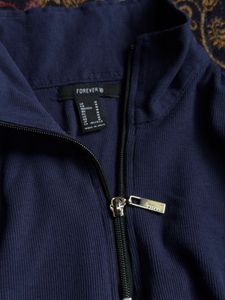 Navy Blue Sleeveless Quarter Zip Top