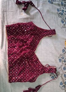 purple Embroidered Blouse