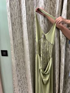 Lace Detail Halter Neck Maxi Dress