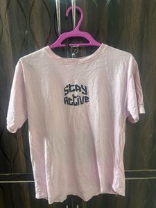 Light Pink "Stay Active" Graphic T-Shirt