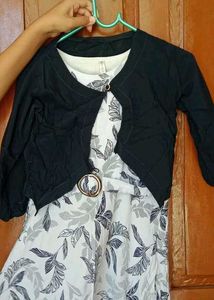 Chic Leaf Print Midi Dress