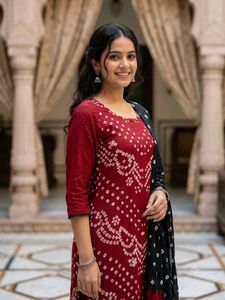 Stylish Bandhani Print Kurta Set