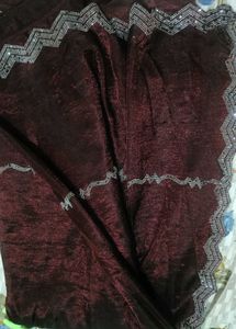 Elegant Burgundy Saree with Lace Blouse