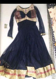 Elegant Blue Anarkali Gown