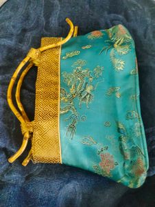 Vintage Dragon &amp; Phoenix Brocade Clutch