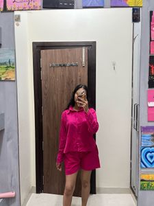 pure cotton Hot Pink Co-ord Set