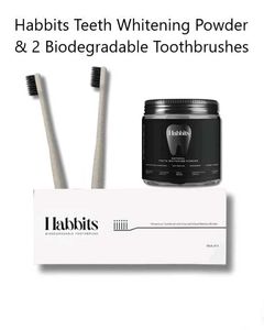 Habits Teeth Whitening Powder &amp; 2 Toothbrushes