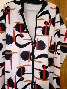 Abstract Print Bomber Jacket