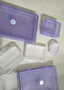 10 Assorted Plastic Storage Boxes with Lids