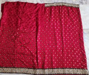 kundan work heavy border saree