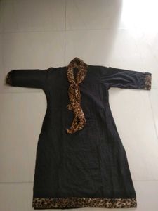 Chic Leopard Print Scarf kurti
