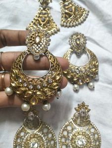 Elegant Gold Earrings Set Of 3