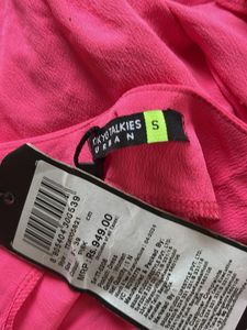 Vibrant Pink Tie-Front Mini Dress