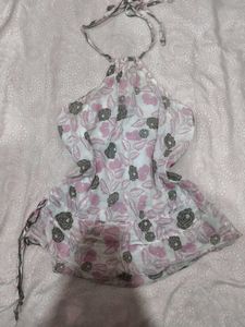 Vintage early 2000s Floral Halter Neck Top