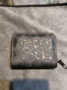 Embossed Floral Zip-Around Wallet