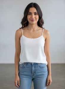 Basic White Spaghetti Strap Cami Top