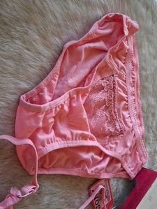 Pink Lace Bra and Panty Set