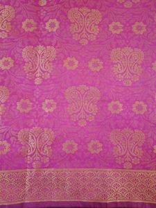 Vibrant Silk Saree with Golden Weave