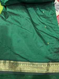 Elegant Emerald Green Silk Saree