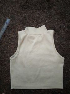 Sleeveless Mock Neck Ribbed Top