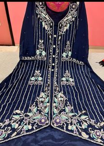 Embroidered Blue Kurta Set with Dupatta