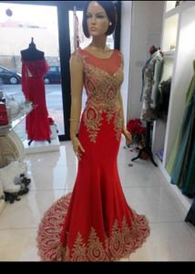 Stunning Red & Gold Embellished Gown
