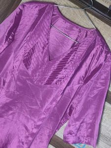 Purple Silky Palazzo Pants