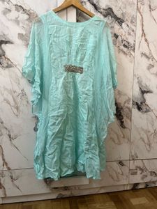 Stunning Teal Embellished Kaftan Gown