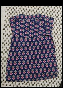 Blue Floral Print Kurta