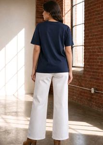 Navy Blue Off Shoulder T-Shirt | Casual Stylish To