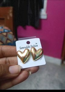 Heart Shaped Gold Earrings