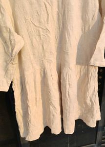 Embroidered Cream Cotton Top