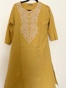 Utsa westside mustard/yellow Embroidered Kurta