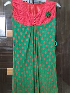 Long bright green top