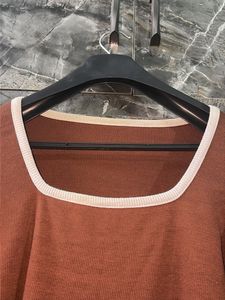 Brown Square-Neck Full-Sleeve Crop Top 🤎