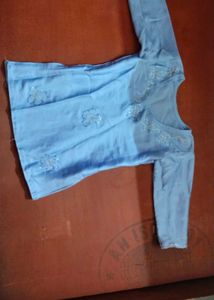 Light Blue Embroidered Kurta