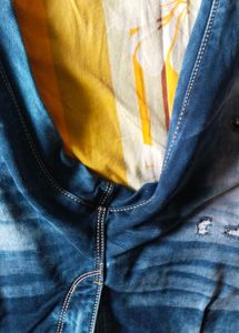 Distressed Blue Wash Denim Jeans