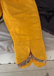Vibrant Yellow Palazzo Pants with Embellishments